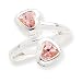 Genuine IceCarats Designer Jewelry Gift Sterling Silver Double Pink Cz Heart Ring Size 7.00