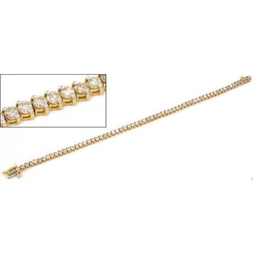 14K Yellow Gold Diamond Tennis Bracelet Jewelry 5ct