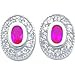 Rhodium Plated CZ July Birthstone Stud Earrings title=