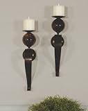 Set of 2 Decorative Glass Wall Sconce s