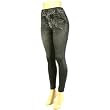 Fake Denim Jean Leggings Stretchy Skinny Pants Black