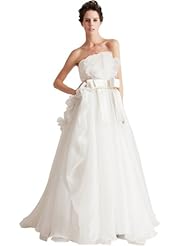 Organza Fitted Lace Draped  Dress With a Sash 