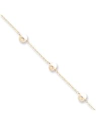 14 Karat Gold And Pearl Anklet, 9 Inch