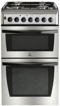 50cm Dual Fuel Cooker c/w 4 Burner Gas Hob Stainless Steel (KD3G11XG_SS)