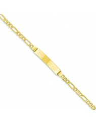 14K Gold Figaro ID Bracelet 8 Inches