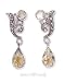 Sterling Silver Marcasite Post Earrings 5 X 7mm Citrine Teardrop Dangle