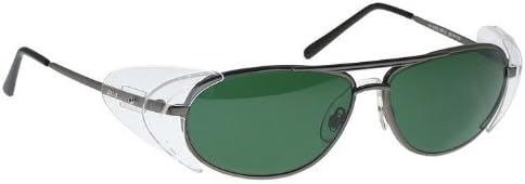 Green Ace Shade #3 - Glass Working Spectacles in Economy Safety Metal Black Frame - 60mm Eye Size.
