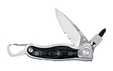 Leatherman 830327 E307X  Folding Knife With Partially Serrated Edge, 7Piece Bit Kit and Blade Launcher Opening