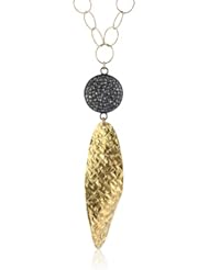 Devon Leigh Hematite Diamond Illusion Coin Gold Dipped Pendant Necklace, 17.5"