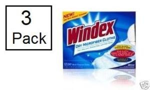 3 Windex Microfiber Clean & Shine Dry Cloths
