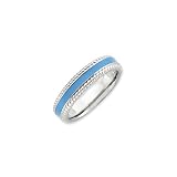 4.5mm Sterling Silver Blue Enamel Stackable Band