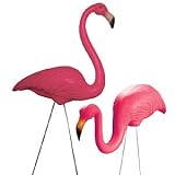 Pair Plastic Pink Flamingos ~ Original Don Featherstone Design ~ Made in the USA!