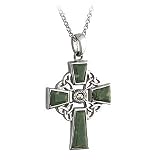 Sterling Silver Marcasite/Connemara Celtic Cross On A Chain