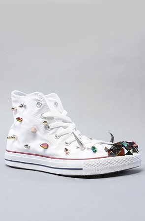 Gasoline Glamor The All Over Studded High Top in White and Rainbow (Exclusive) - Sneakers for Women product image