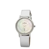 Skagen Denmark Womens Watch White Leather with White MOP #574SSLW8A