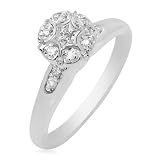 10K White Gold Diamond Ring, size 6