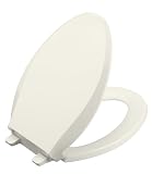 KOHLER K-4636-96 Cachet Quiet-Close Elongated Toilet Seat, Biscuit