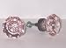 LOTS OF TWO (2) True Pink 24% Lead Crystal & Rubbed Oil Bronze Old Town BiFold/Cabinet/Wardrobe Knob Pulls- 1-3/8 inch at the widest point, little larger than a standard cabinet knob pull and lot nicer. A perfect Reproductions of the Old Town Period.