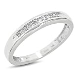 1/4 CT. T.W. Round Cut Diamond Men's Wedding Band 14K White Gold Wedding Ring - Free Gift Box -