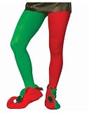 Red & Green Elf Tights Adult