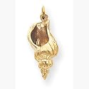 14k Conch Shell Charm
