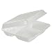Dart 80HT3 8 Inch Length by 7.5 Inch Width by 2.3 Inch Height White Color 3 Inch Compartmented Foam Hinged Lid Carryout Container 100-Pack (Case of 2)