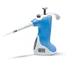 VistaLab 1057-0200 Ovation Adjustable Volume Pipette, 20-200 microliter Volume, 0.2 microliter Graduation Interval, +/-0.8% Accuracy, Blue