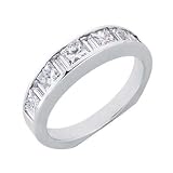 14k White 1.2 Ct Diamond Band Ring - Size 7.0