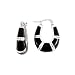 Sterling Silver Onyx Inlay ''U'' Hoop Earrings