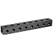 Polyconn PCM30-375R-08BW 90 Degree Black Anodizing Aluminum Manifold, 1/2" NPT Female x 3/8" NPT Female, 1-1/2" Centers, 8 Stations