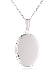 Sterling Silver Polished Oval Locket Necklace