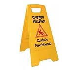 Wet Floor Caution Sign, 12'' x 25'' high, yellow