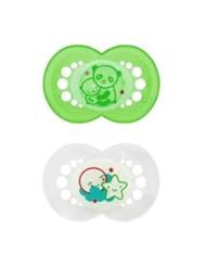 Baby Product: MAM NIGHT BPA Free Silicone Pacifier, 6 Months, 2 Pack - Boys Colors - MAM USA