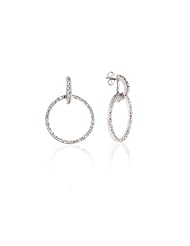 14k Gold Circle Earrings with 0.60cttw of Diamonds