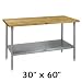 WORKTABLE MAPLE TOP 30x60, EA, 16-0227 JOHN BOOS & COMPANY WORK TABLES