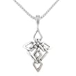 Celtic Knot Cross Pendant in Sterling Silver on a 20" Rhodium and Sterling Popcorn Chain for Men or Women, #8199
