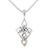 Celtic Knot Cross Pendant in Sterling Silver on a 20 Rhodium and Sterling Popcorn Chain for Men or Women, #8199
