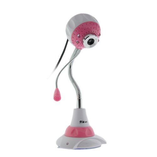 GTMax Flexible 12 Mega Pixel High Resolution w/ 4 LED Light & Microphone USB PC Webcam - Pink