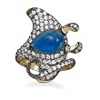 Black Rhodium Plated and 14 Karat Gold Plated CZ Stingray Ring