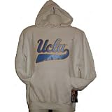 Mv Sport Ucla Bruins Tackle Twill Embroidered Hooded Sweatshirt - White / Sky Blue & Gold