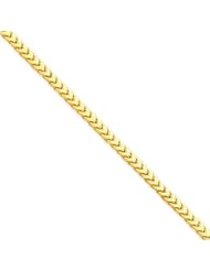 3.5 mm Solid 14K Yellow Gold High Polish Classic Franco Link Chain Necklace - 18" inches