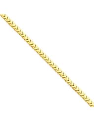 3.5 mm Solid 14K Yellow Gold High Polish Classic Franco Link Chain Necklace 16" - 30" Available