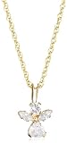 Jewelry Of Faith Girl's 10k Gold Angel Cubic Zirconia Pendant & Gold Filled Chain