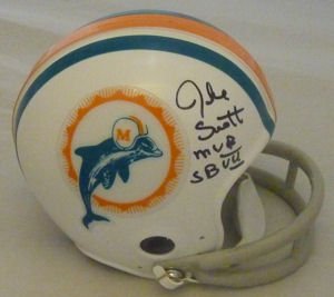 Jake Scott Autographed Miami Dolphins 1972 Throwback Mini Helmet w/SB VII MVP