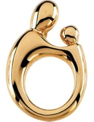 Mother & Child Large Solid Pendant 14K Gold Yellow 83167