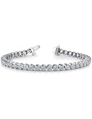 9.00 ct. tw Round Cut Diamond Three Prong 4mm Tennis Bracelet (0.25 ct./ea) - G-H SI2 - 18 Kt. Yellow Gold