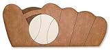 Full Skyline Furniture Kids Baseball Mitt Upholstered Headboard in Vinyl Brown