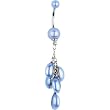 Light Blue Faux Pearl Ivy Dangle Belly Ring