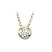 14K Yellow Gold 1/4 ct. Bezel Set Diamond Solitaire Necklace -16''