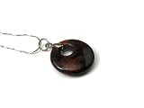 Red Jasper Gemstone Donut Pendant On Silver Plated Choker Necklace